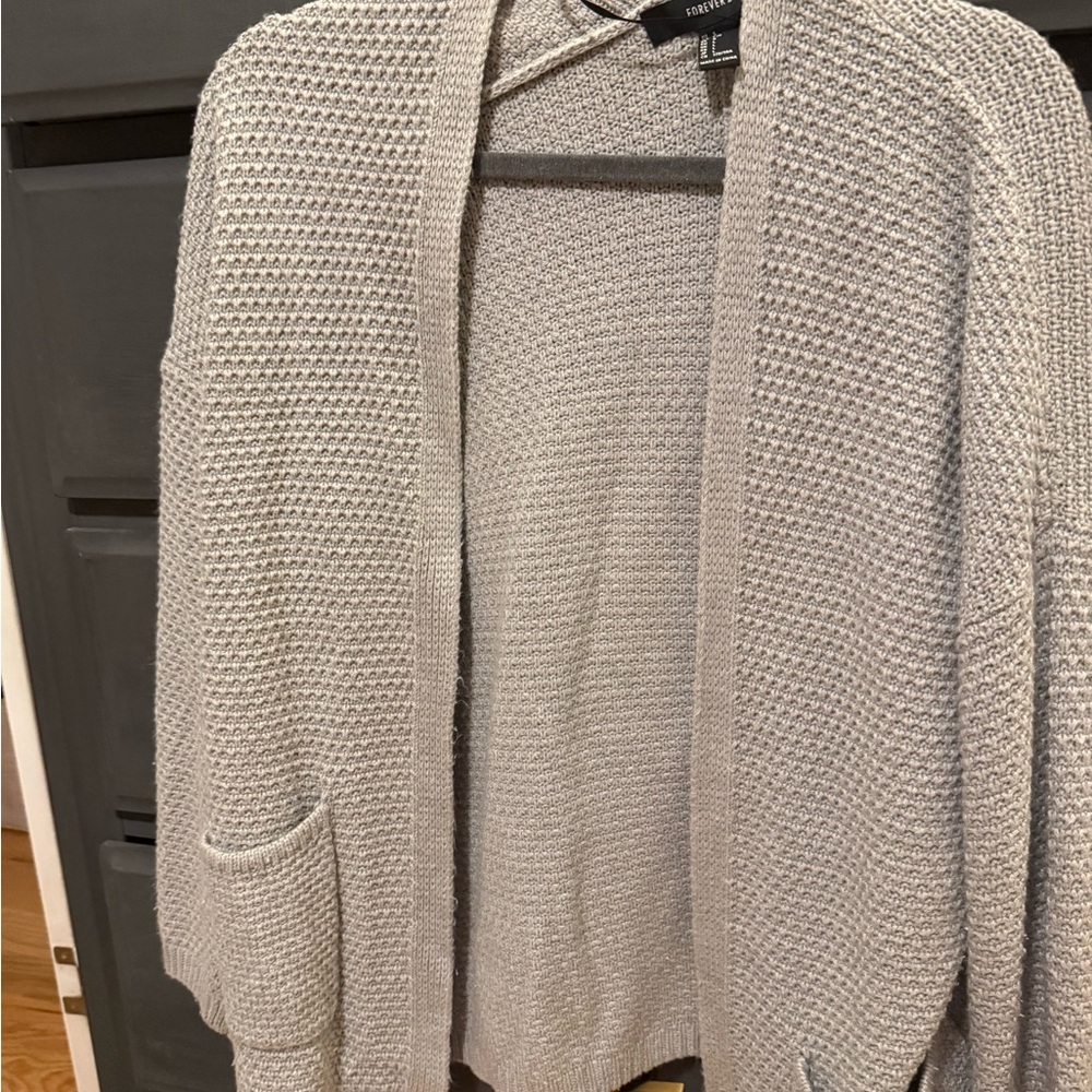 Forever 21 Light Gray Textured Cardigan